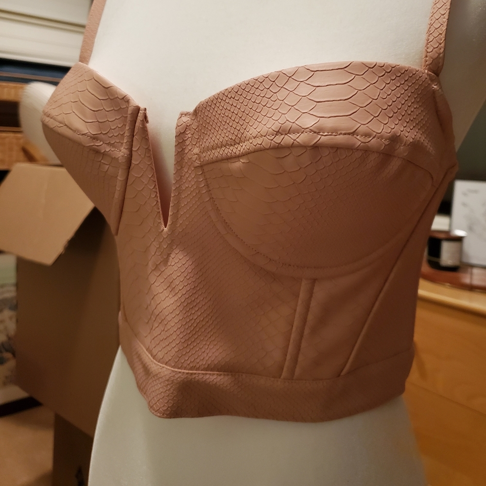 Sexy Charlotte Russe Pink Croptop Bustier Sz M - Picture 4 of 10